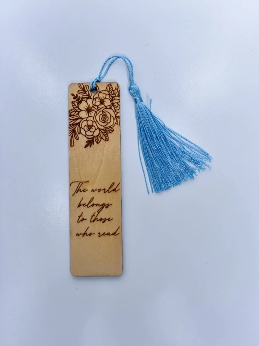 Handmade Wooden Bookmarks Floral Quote Smut Reader Paddle Charms Tassel